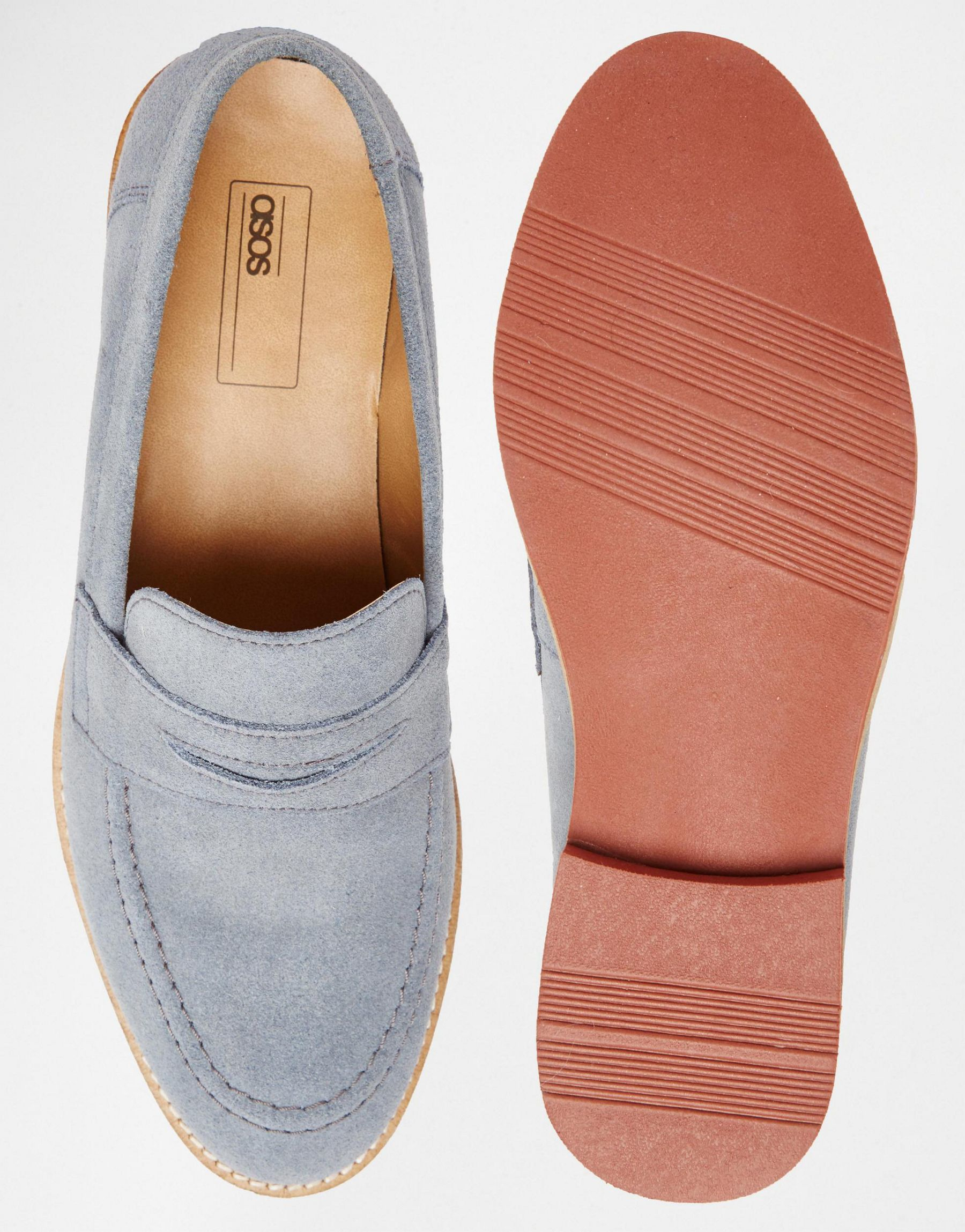 asos-penny-loafers-in-blue-suede-in-blue-for-men-lyst